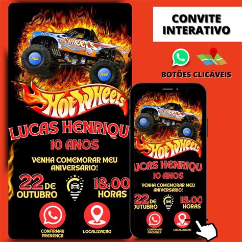 Convite Virtual Interativo Hot Wheels Elo Produtos Especiais