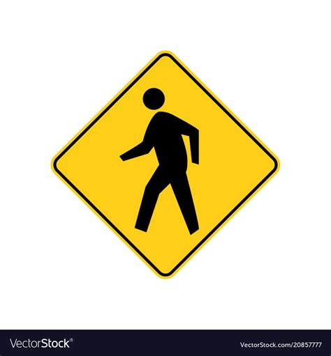 Usa traffic road signs pedestrian crossing ahead Vector Image