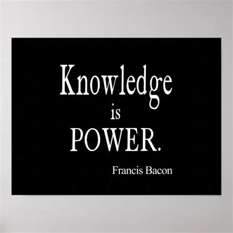 Vintage Francis Bacon Knowledge Is Power Quote Poster Zazzle