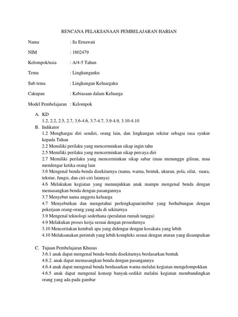 Contoh Rpph Untuk Paud Pdf