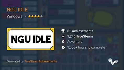 NGU IDLE Achievements | TrueSteamAchievements