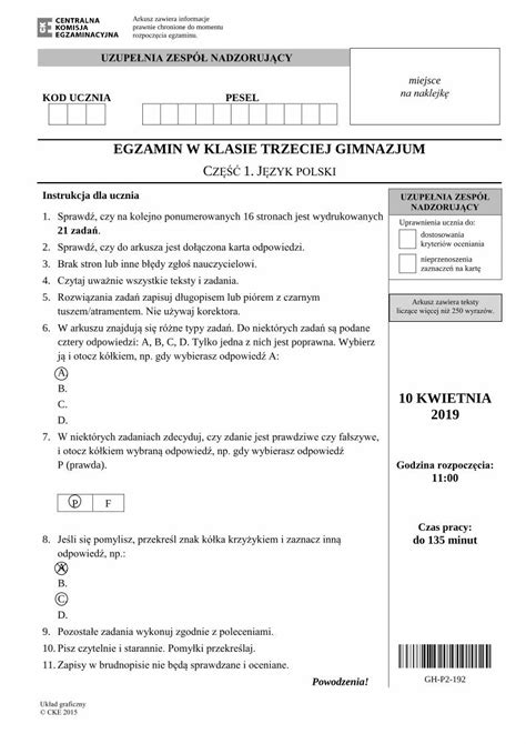 Pdf New Egzamin W Klasie Trzeciej Gimnazjum