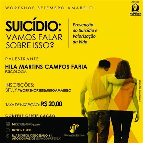 I Workshop Suicídio Vamos falar sobre isso em Juiz de Fora Sympla