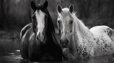 Black And White Horses Wallpaper