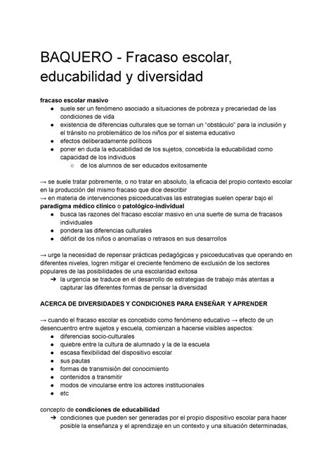 Resumen De Textos De La Unidad Psicolog A Educacional Baquero