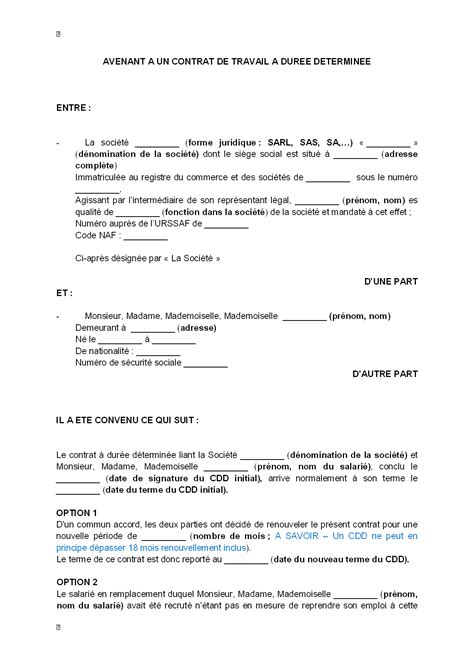 Exemple De Lettre De Renouvellement De Contrat