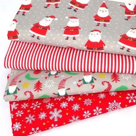 Christmas Fat Quarter Bundle Santa And Gonk Silver Fabric Love