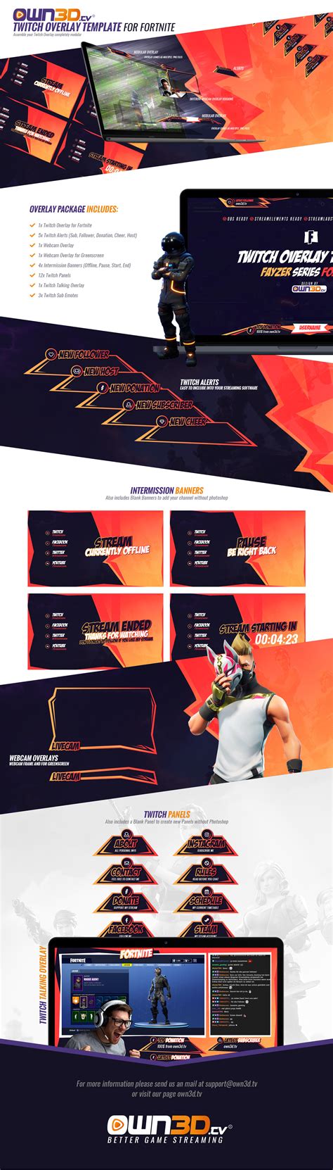 Twitch Overlay Stream Complete Package for Fortnite | Behance