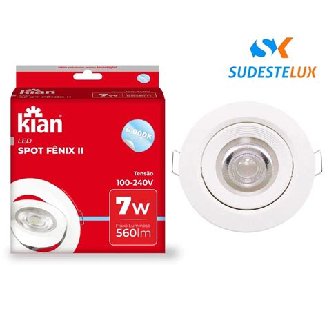 Spot Led Par20 Redondo 7W 6 000K Branca Fria Bivolt Kian