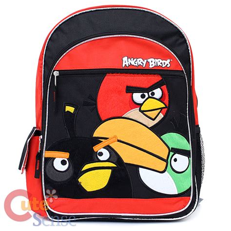 Angry Birds Large 16 School Backpack 3 Birds With Toucan Green Bird