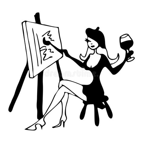 Painter Artist Woman Silhouette Stock Illustrations 113 Painter