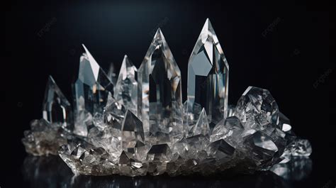 Crystals With Transparent Crystals On Black Background Crystal Picture