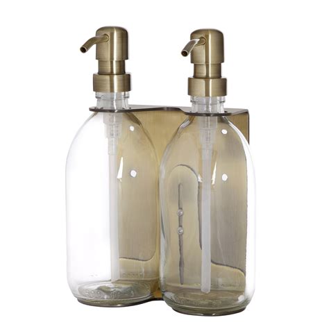 Gold Double Wall Mounted Soap Dispenser