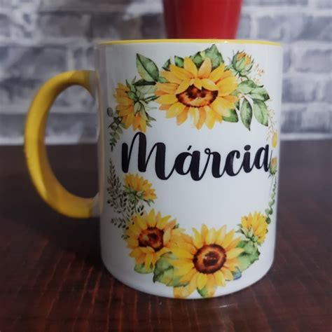 Caneca Personalizada Girassol Fundo E Al A Colorida Shopee Brasil