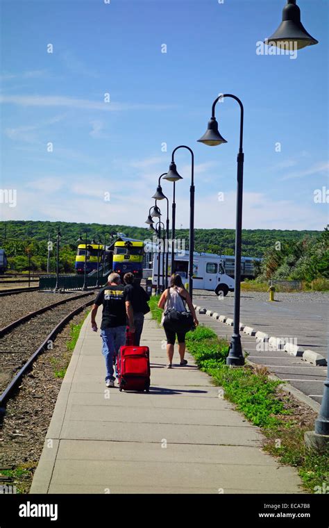 Montauk Train Station In Long Island Ny Stock Photo Alamy