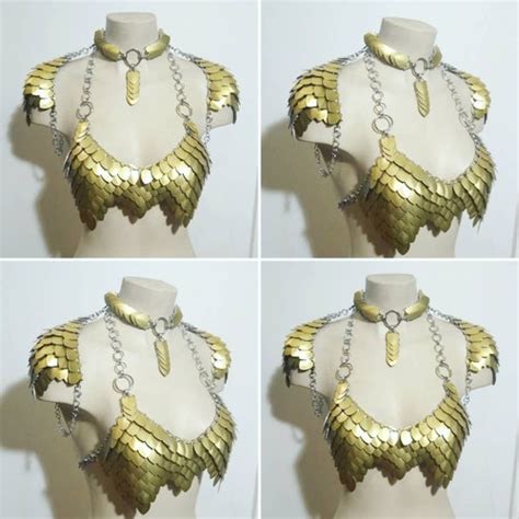 Viking Princess Scalemail Dragon Queen Chainmail Bikini Top Etsy