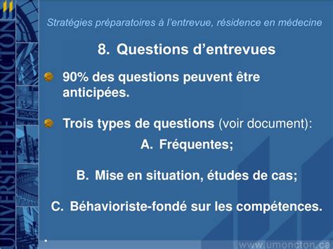 Ppt Strat Gies Pr Paratoires Lentrevue R Sidence En M Decine