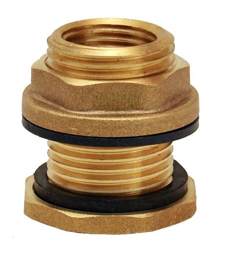 Buy Rainpal Bbf020 Lead Free Compliant Brass Bulkhead Tank Fitting Double Female 1 2” Npt And