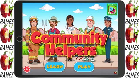 Community Helpers Play And Learn Educational Game For Kids Youtube