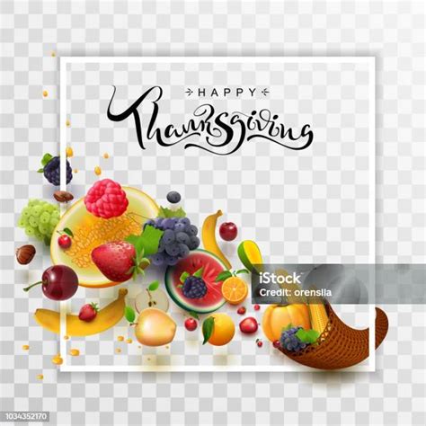 Selamat Hari Thanksgiving Ditulis Tangan Kartu Ucapan Teks Kaligrafi