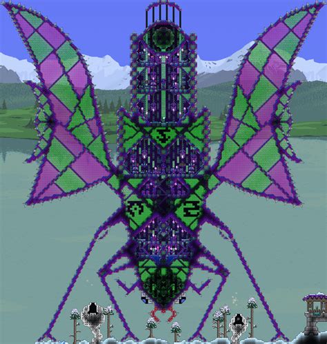 Megalomoth - crystallic moth-spaceship : Terraria