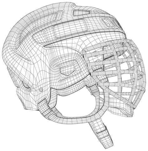 Premium Vector Hockey Helmet Sketch Eps10 Format Wireframe Vector