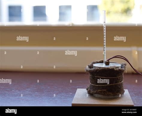 Specific Heat Capacity Of Aluminium Experiment Set Up With Insulation Aluminium Block With An