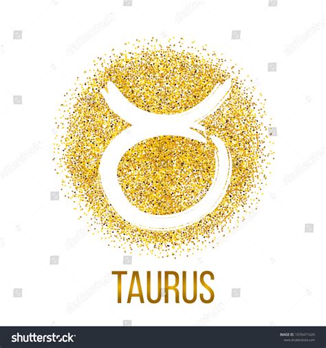 Taurus Glitter Sparkle Vector Zodiac Sign Stock Vector Royalty Free