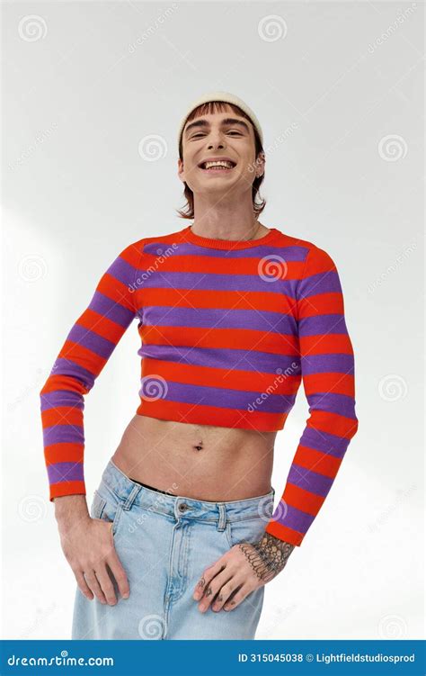 Happy Trendy Gay Man With White Stock Photo Image Of Liberty Bliss