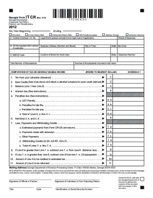 Fillable Online Georgia Form IT CR Rev 1 1 Georgia Department Of