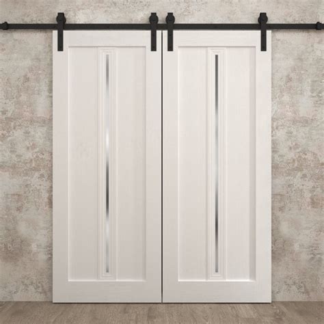 SARTODOORS Modern Double Barn Door Ego 5014 Rail Track Set Solid