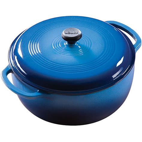 Lodge Blue Enamel 6 Quart Cast Iron Dutch Oven Overstock 4402236