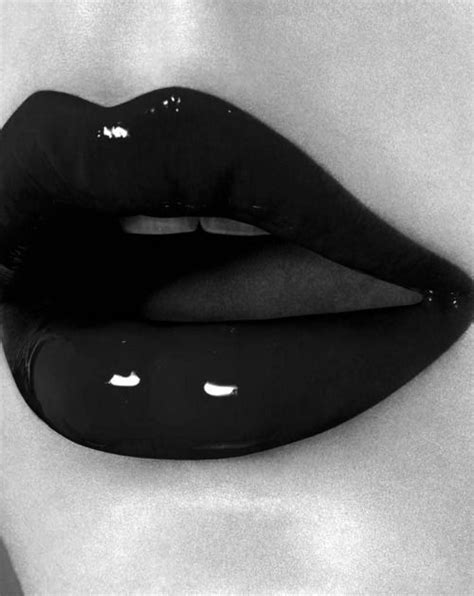 Black Glossy Lips Black Lips Black Aesthetic Black Lipstick