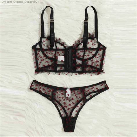 Sexy Set Dessous Sexy Plus Size Damen Blumenstickerei Transparenter Bh