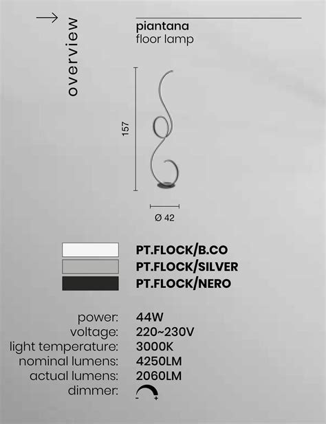 Piantana Ondaluce Flok Led 44w 3000k Design Moderna Bianca Dimmerabile