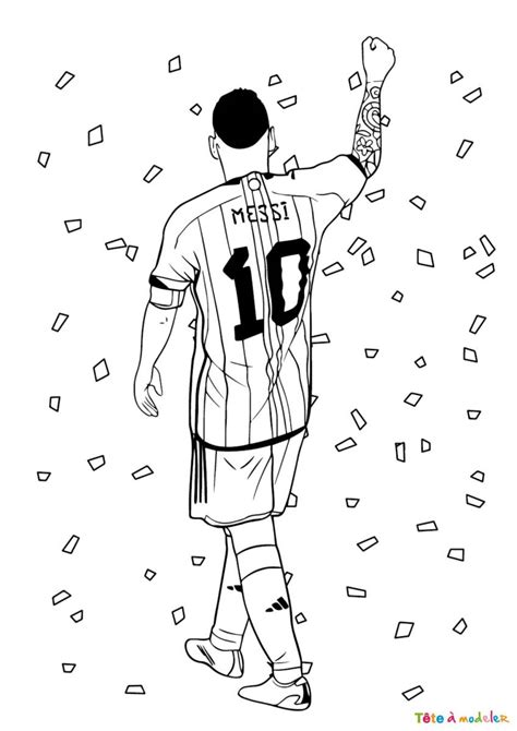 Coloriage De Messi T L Charger Imprimer Avec T Te Modeler