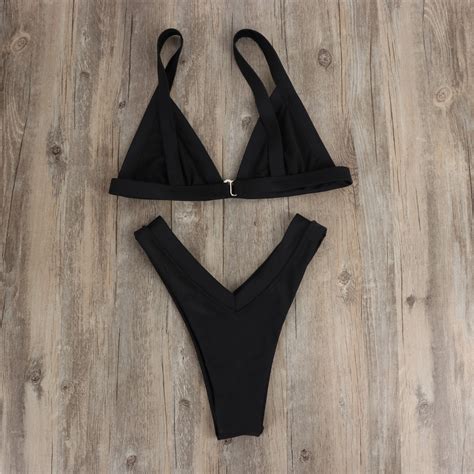 Fashon Sexy Summer Bikini Two Pieces Women Bikini L Women Bikini Rainbow Girls Bikini Black