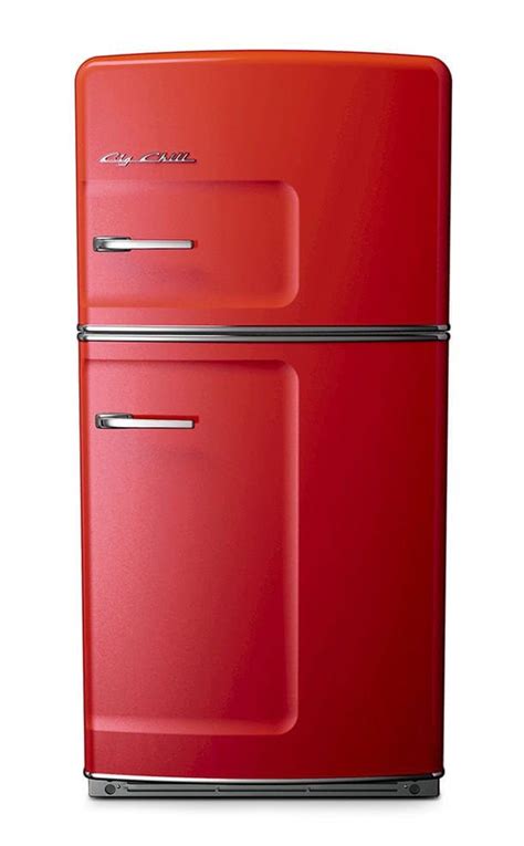 Big Chill Retro Cherry Red Refrigerator Of Iron Oak