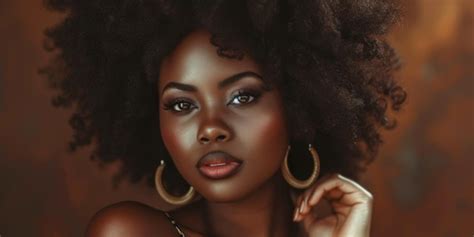 Premium Photo Portrait Of A Woman With Hoop Earrings