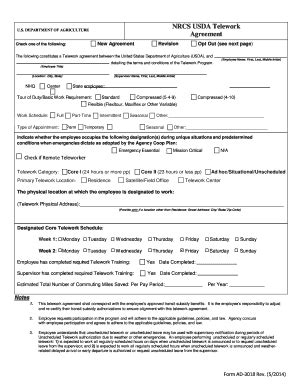 Usda Telework Agreement Fill Online Printable Fillable Blank