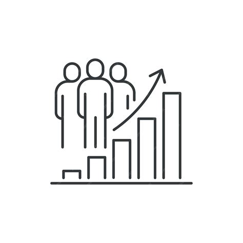 Premium Vector People Evolution Chart Population Growth Icon Increase