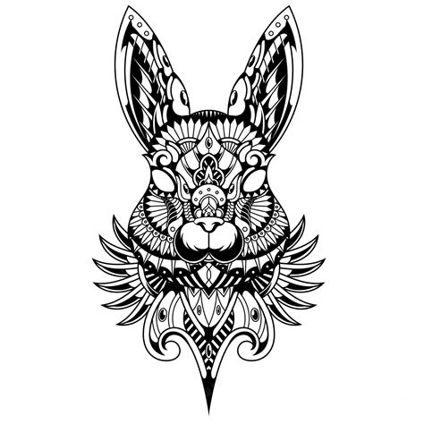 Premium Vector Rabbit Illustration Mandala Zentangle And Tshirt Design