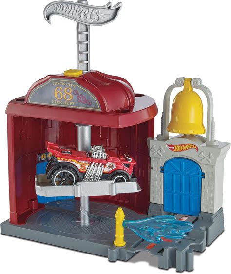 Mattel FRH29 Hot Wheels City Downtown Fire Station Spinout Play Set