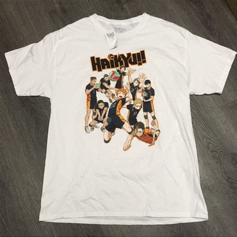 Haikyuu Anime Shirt Hot Topic Mens X Large White Graphic Tee Volleyball Cosplay In Anime