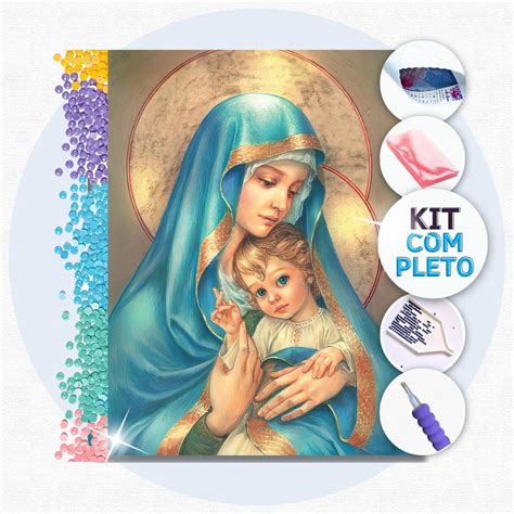 X Cm Maria E Jesus Kit Pintura Diamante Casarone