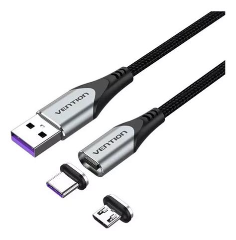 Cable USB Magnetico Vention Fichas Intercambiables USB C Micro USB