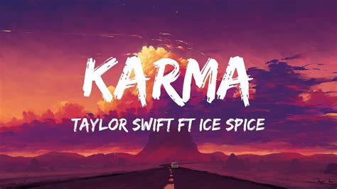 Taylor Swift Ft Ice Spice Karma Lyrics Youtube