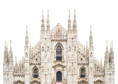 Milan Cathedral Dome Facade Isolated White Italy Stock Image Image