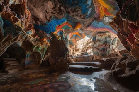 Cueva Con Formaciones Intrincadas Y Coloridas Que Se Asemejan A Obras