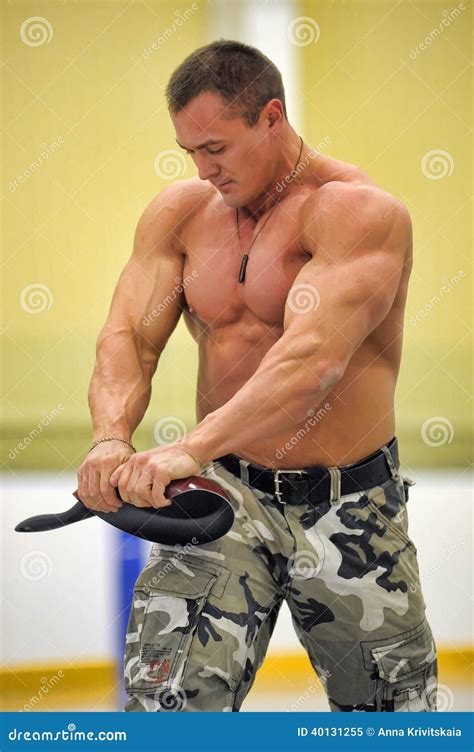 Russian Strongman Editorial Image Image Of Nude Biceps 40131255